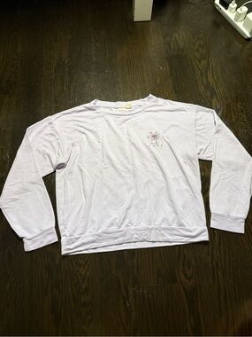 Roxy Light Lavender Crewneck Sweatshirt with Subtle Logo Tag